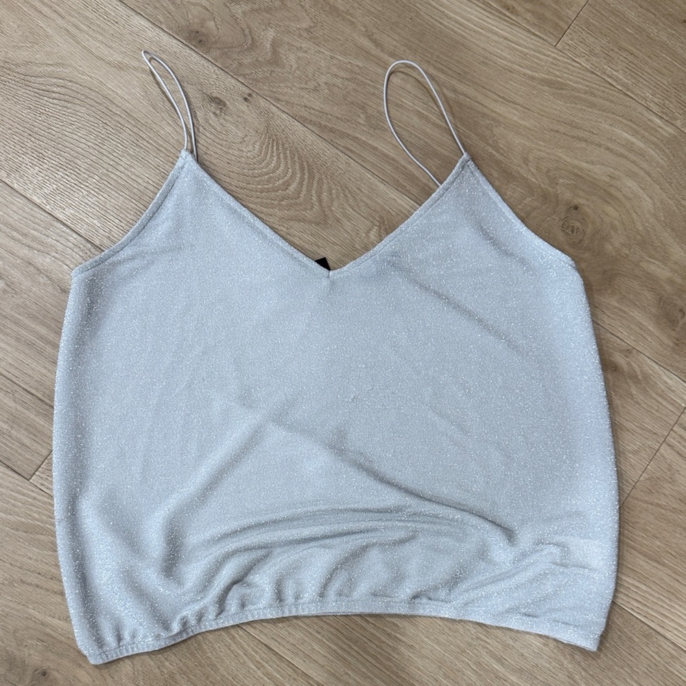 Express Shimmering Silver Camisole